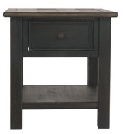 Tyler - Grayish Brown / Black - Rectangular End Table - JaxCo Furniture