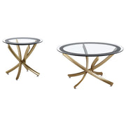 Brooke - Round Glass Top Coffee Table Set - JaxCo Furniture
