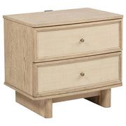 Kailani - 2-Drawer Nightstand Bedside Table - Beige Oak - JaxCo Furniture