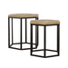 Adger - 2 Piece Hexagonal Nesting Tables - Natural And Black - JaxCo Furniture