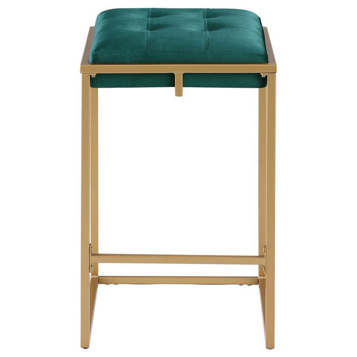 Nadia - Upholstered Backless Counter Stool (Set of 2) - Hunter Green