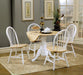 Allison - 5 Piece Round Drop Leaf Dining Table Set - White - JaxCo Furniture