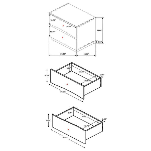 Winslow - 2-Drawer Nightstand - Smokey Walnut - JaxCo Furniture