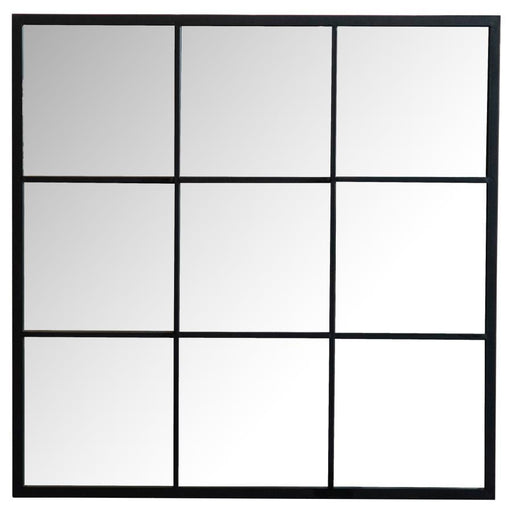 Quetzal - Square Window Pane Wall Mirror - Black - JaxCo Furniture