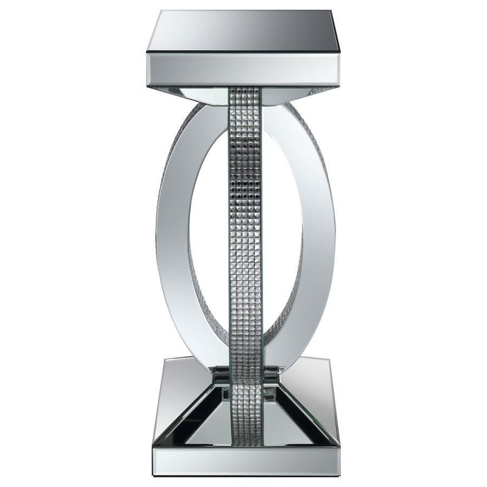 Amalia - Square Mirrored Acrylic Crystal Side End Table - Silver - JaxCo Furniture