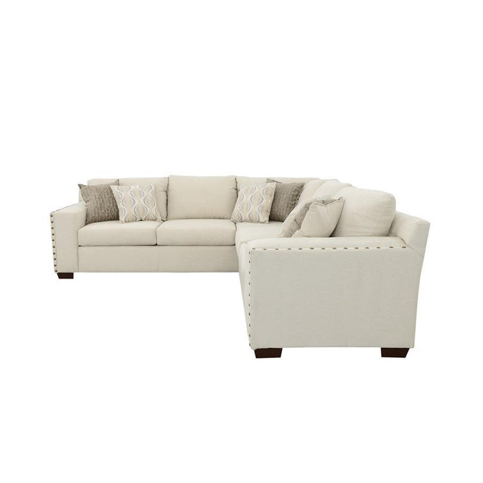 Aria - Upholstered Track Arm Sectional Sofa - Oatmeal - JaxCo Furniture