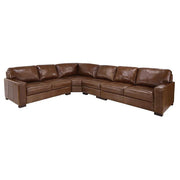 Beckham Chestnut Leather 4-Piece Sectional - JaxCo Furniture