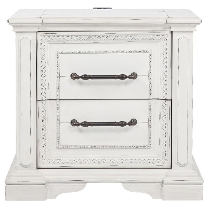 Mckinney - 2-Drawer Nightstand With Dual USB - Vintage White - JaxCo Furniture