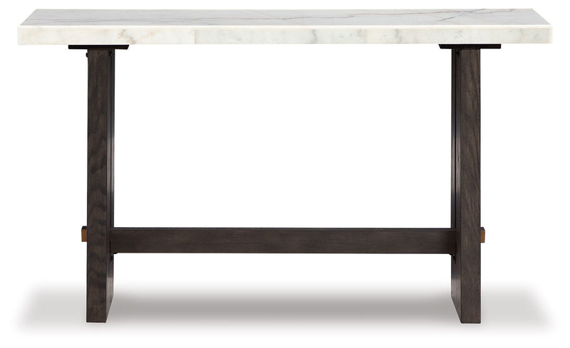 Burkhaus - White / Dark Brown - Sofa Table - JaxCo Furniture