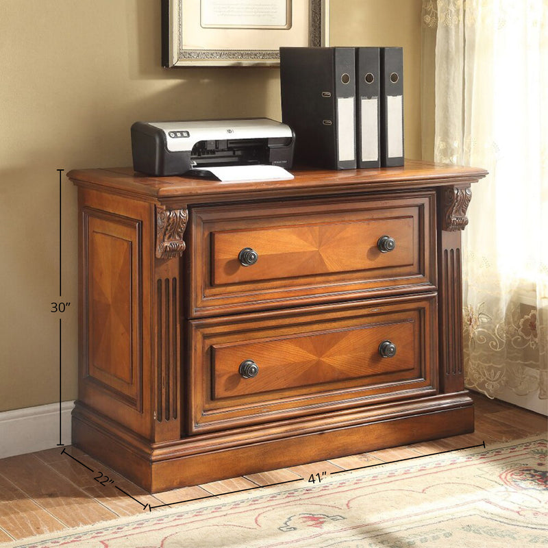Huntington - 2 Drawer Lateral File - Antique Vintage Pecan - JaxCo Furniture