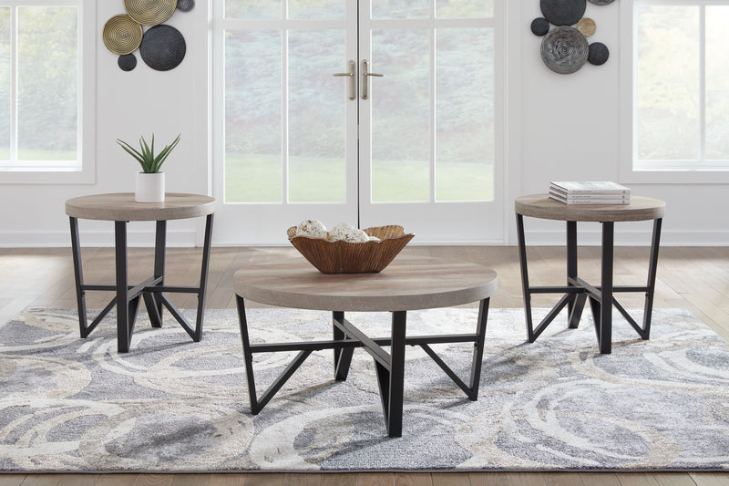Deanlee - Grayish Brown / Black - Occasional Table Set (Set of 3) - JaxCo Furniture