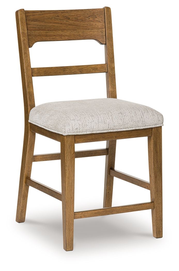 Cabalynn - Oatmeal / Light Brown - Upholstered Barstool (Set of 2) - JaxCo Furniture