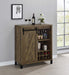 Arlington - Sliding Door Home Bar Wine Cabinet - Rustic Oak - JaxCo Furniture