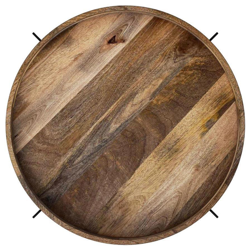 Adhvik - Round Table With Marble Shelf - JaxCo Furniture