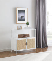 Amherst - 2-Door Radio Weave Cane Metal Accent Cabinet - JaxCo Furniture