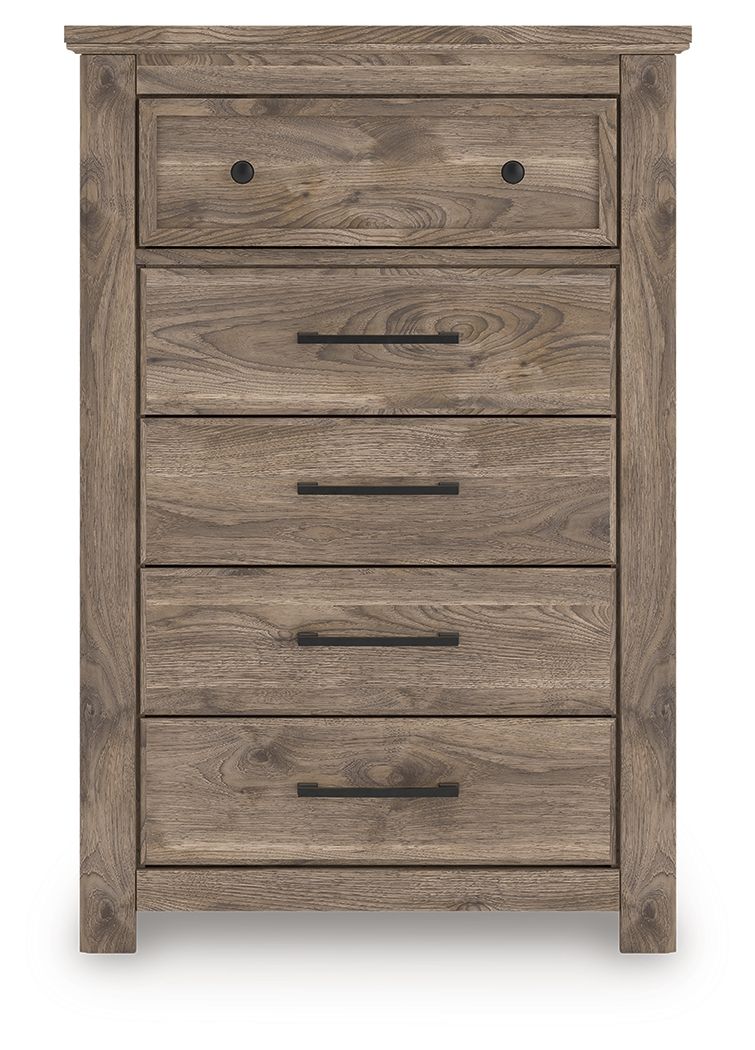 Rusticott - Brown - Five Drawer Chest - JaxCo Furniture