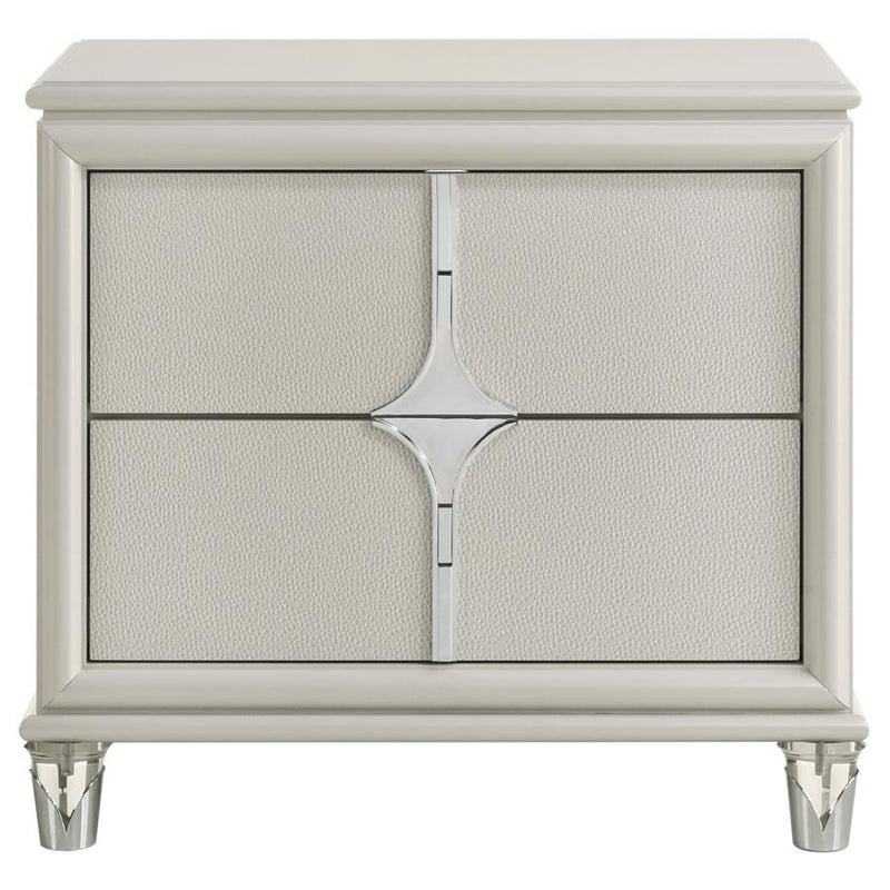 Olivia - 2-Drawer Nightstand Bedside Table - Pearl White - JaxCo Furniture