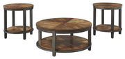 Roybeck - Light Brown / Bronze - Occasional Table Set (Set of 3) - JaxCo Furniture