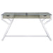 Emelle - Glass Top Writing Desk - Gray Driftwood - JaxCo Furniture