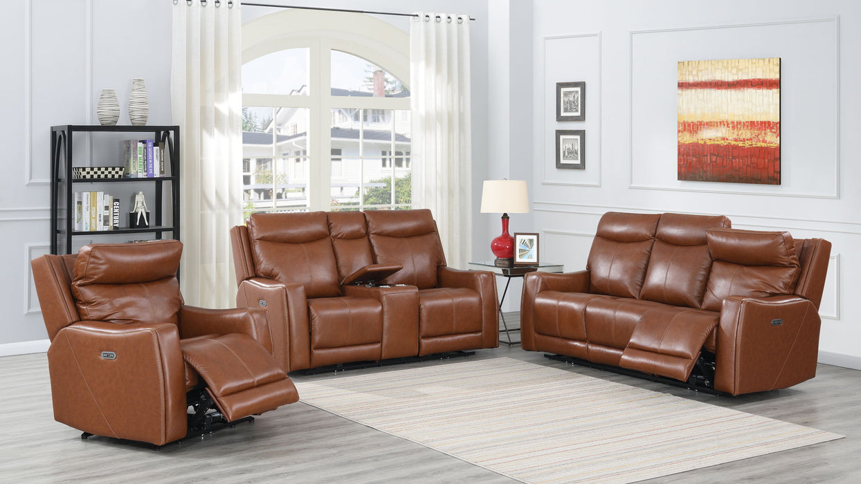 Natalia - Recliner Dual Power Coach - Dark Brown - JaxCo Furniture