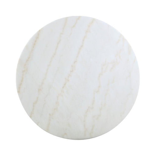 Kella - Round Marble Top Dining Table - White Marble - JaxCo Furniture
