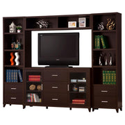 Lewes - 4 Piece TV Entertainment Center - Cappuccino - JaxCo Furniture