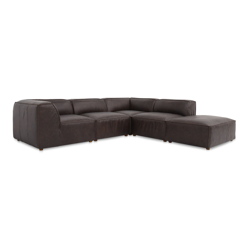 Form - Classic L-Shaped Modular Sectional - Espresso Brown - JaxCo Furniture