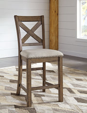 Moriville - Beige - Upholstered Barstool (Set of 2) - JaxCo Furniture