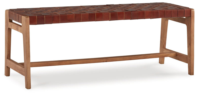 Lemmund - Natural / Brown - Accent Bench - JaxCo Furniture