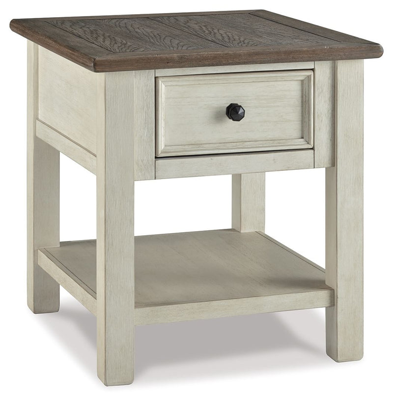 Bolanburg - White / Brown / Beige - Rectangular End Table - JaxCo Furniture