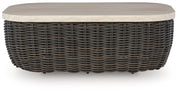 Kimora - Beige / Dark Brown - Rectangular Cocktail Table - JaxCo Furniture