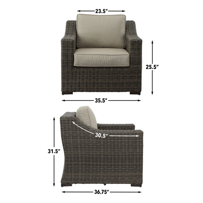 Jones - Outdoor Lounge Chair (Set of 2) - Brown - JaxCo Furniture