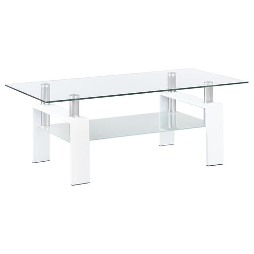 Dyer - 1-Shelf Rectangular Glass Top Table - JaxCo Furniture