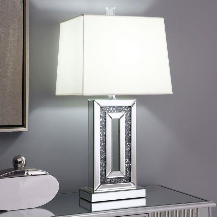 Ayelet - Tapered Shade Mirrored Table Lamp - Silver - JaxCo Furniture