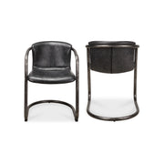 Freeman - Leather Dining Chair (Set of 2) - Onyx Black - JaxCo Furniture