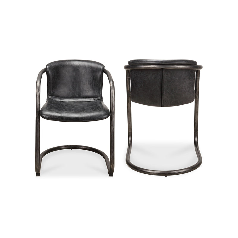 Freeman - Leather Dining Chair (Set of 2) - Onyx Black - JaxCo Furniture