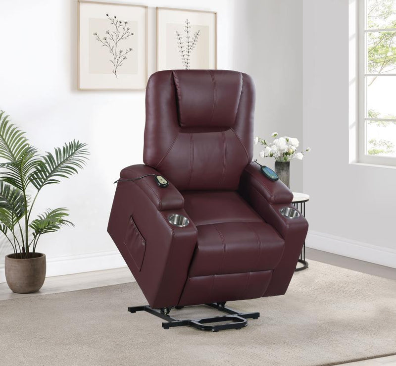 Armstrong - Upholstered Power Lift Massage Recliner - JaxCo Furniture