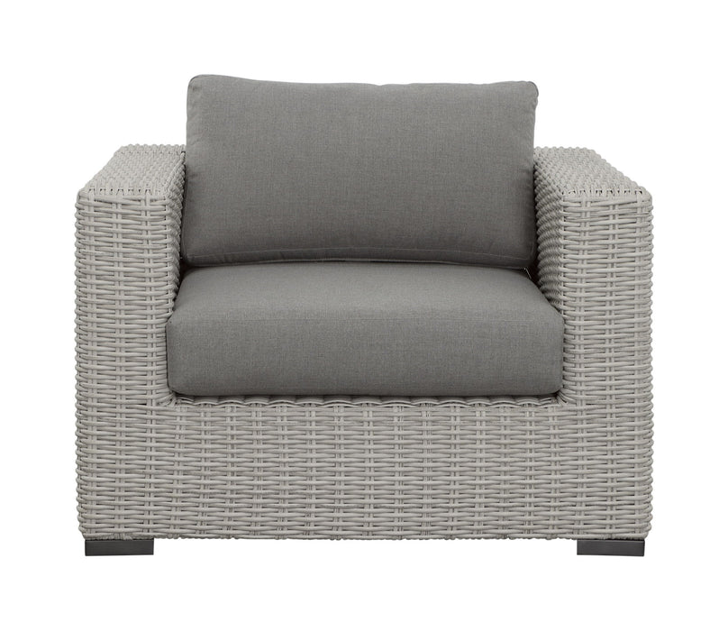 Blakley - Outdoor Lounge Chair (Set of 2) With Half-Round Wicker - Gray - JaxCo Furniture