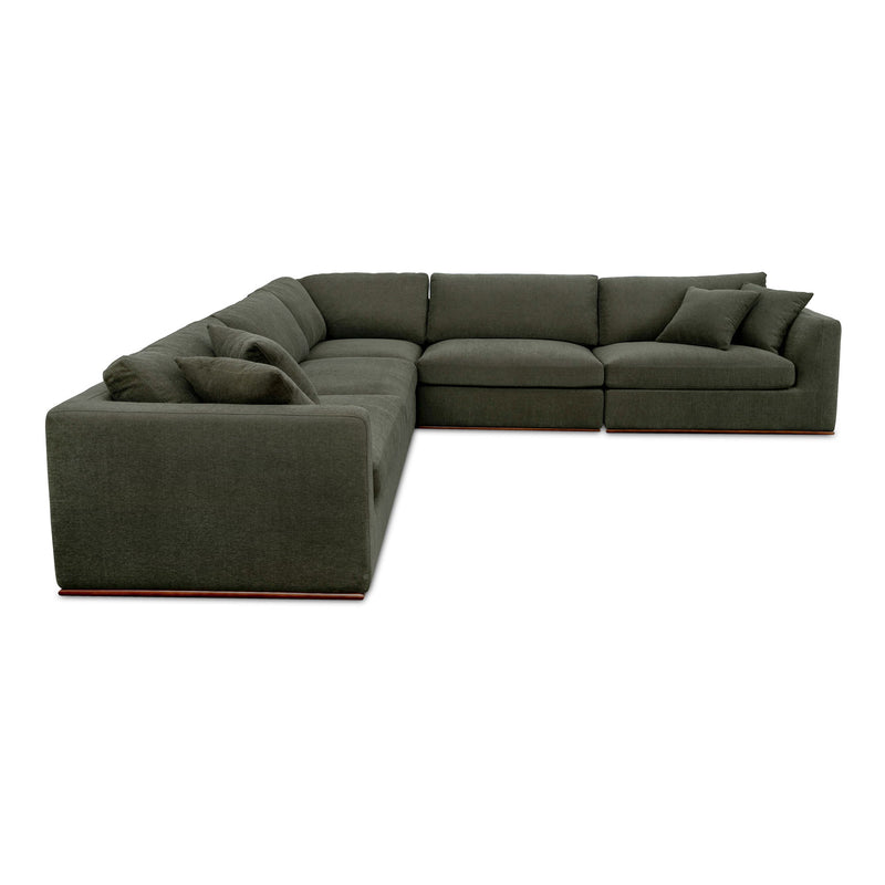 Rue - Classic L Modular Sectional - Dark Green - JaxCo Furniture