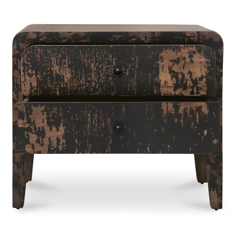 Iris - Nightstand - Distressed Black - JaxCo Furniture