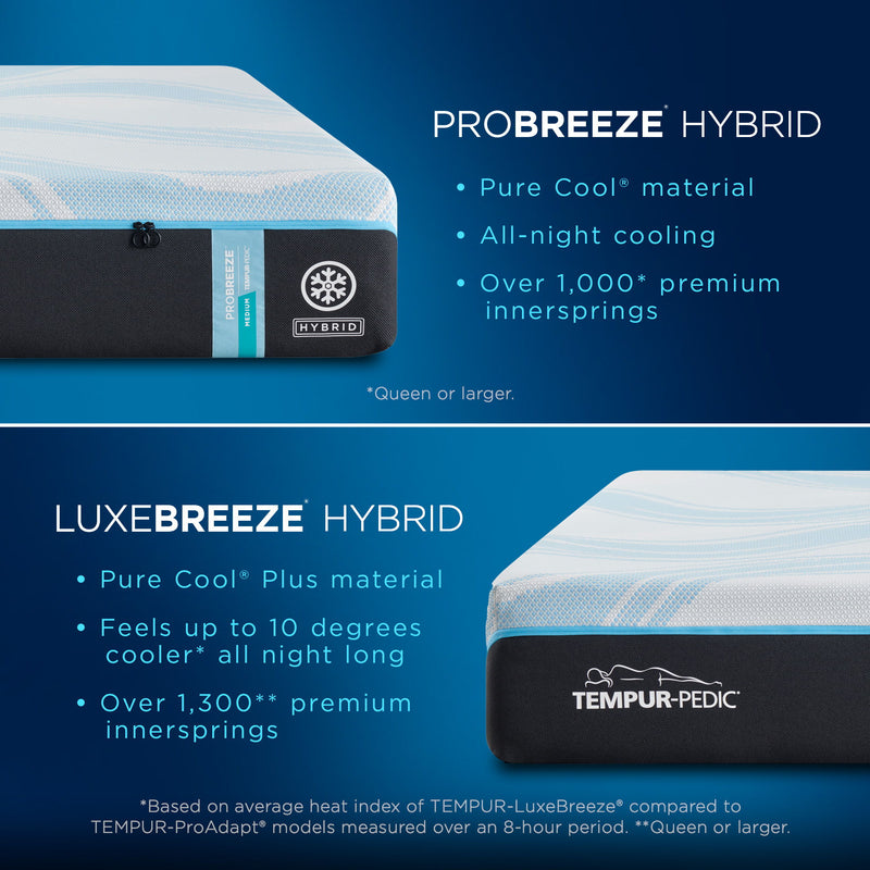 Tempur-Breeze - Tempur-Probreeze Medium Hybrid Mattress - JaxCo Furniture