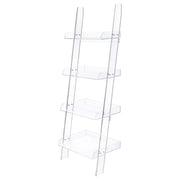 Amaturo - 4-Shelf Acrylic Ladder Bookshelf - Clear - JaxCo Furniture