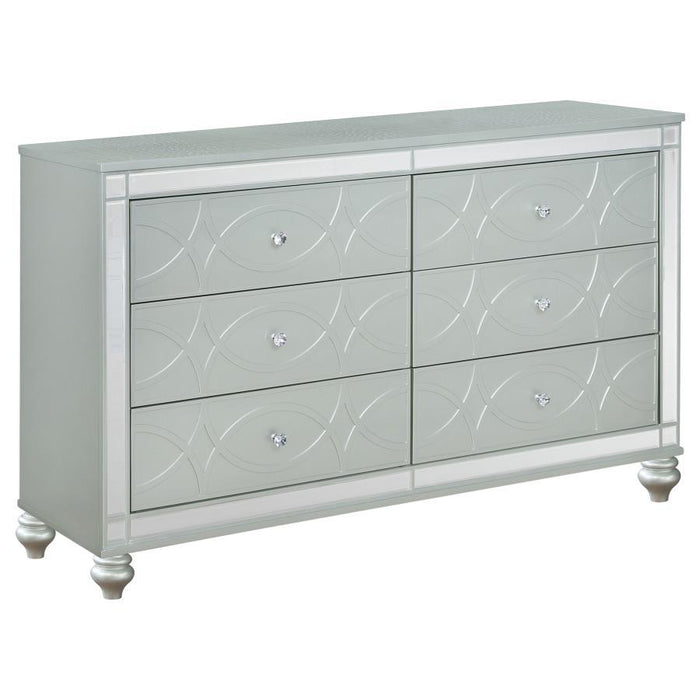 Gunnison - 6-Drawer Dresser - Silver Metallic - JaxCo Furniture