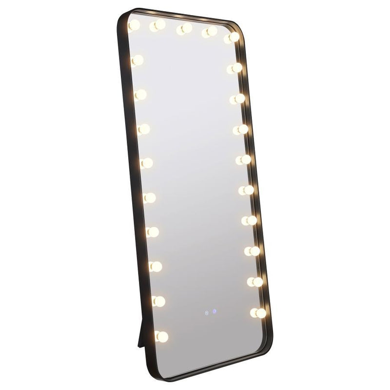 Canton - LED Standing Mirror With Speakers - Black - JaxCo Furniture