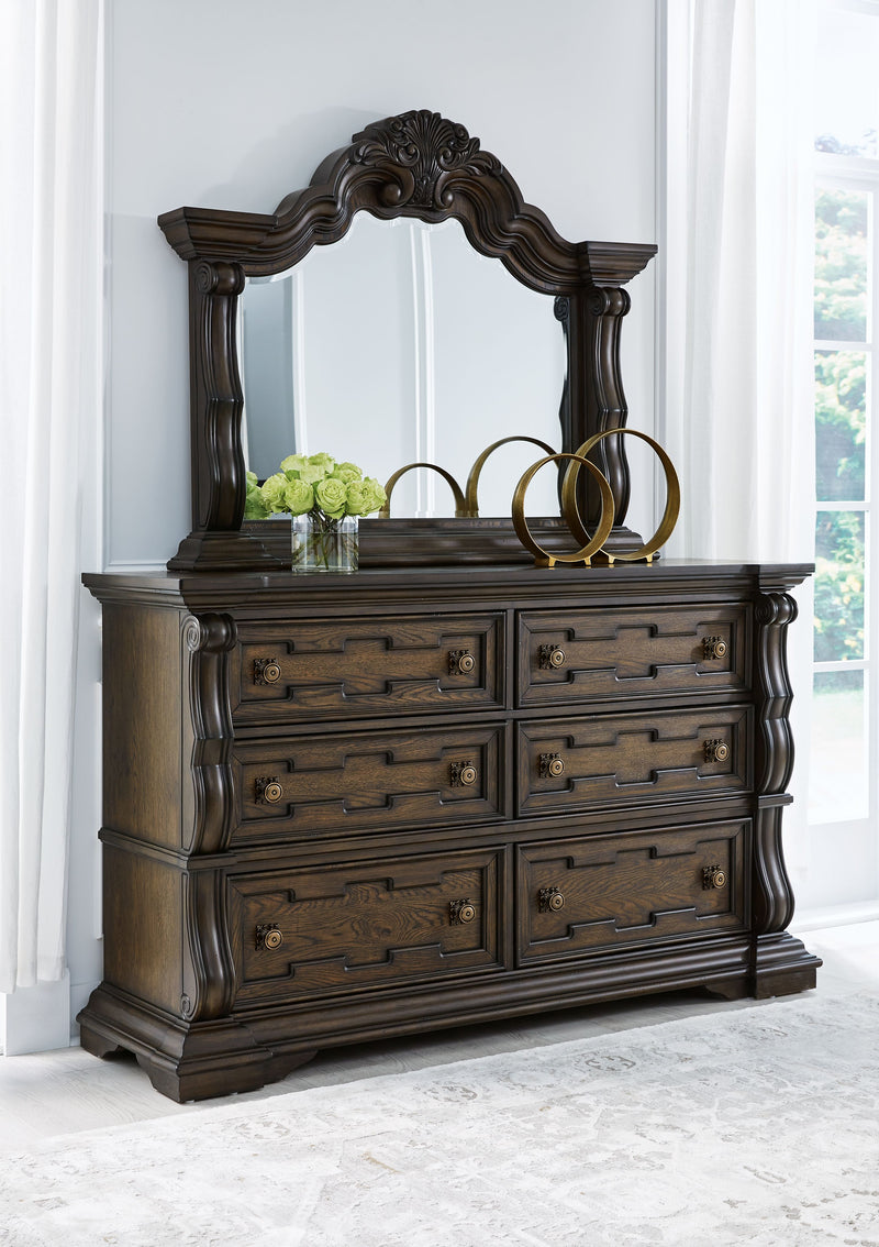 Maylee - Dark Brown - Dresser And Mirror - JaxCo Furniture