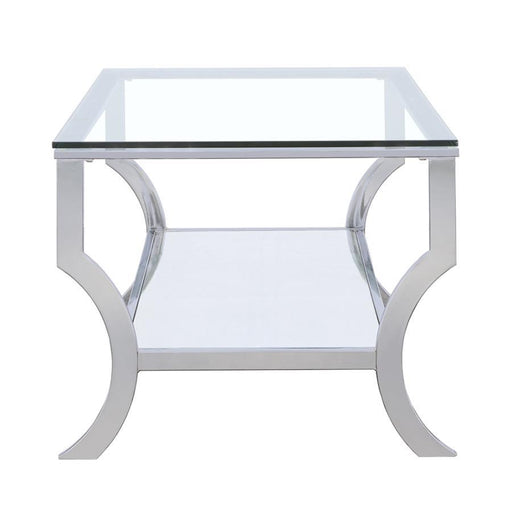 Saide - Rectangular Glass Top Coffee Table - Chrome - JaxCo Furniture