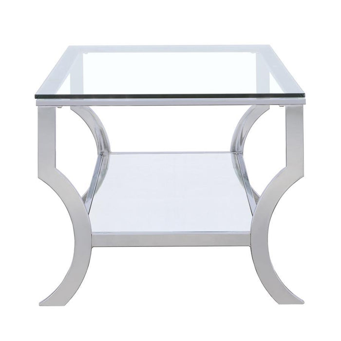 Saide - Rectangular Glass Top Coffee Table - Chrome - JaxCo Furniture