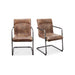 Ansel - Arm Chair Chair Leather (Set of 2) - Grazed Brown - JaxCo Furniture