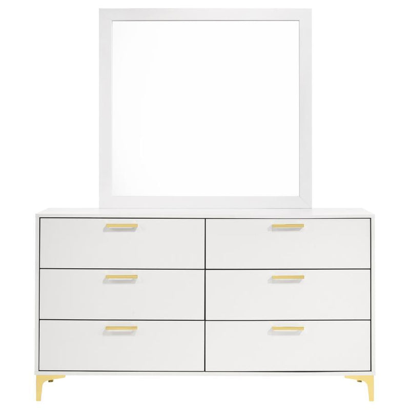 Kendall - 6-Drawer Dresser With Mirror - JaxCo Furniture