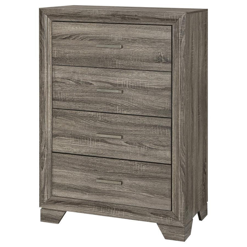 Wright - 4-Drawer Chest Of Drawers - Brown Oak - JaxCo Furniture